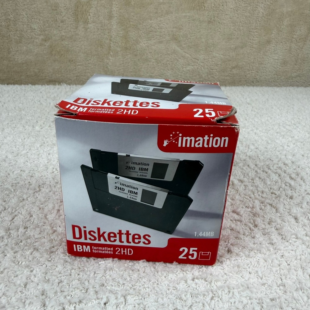 Imation 2 Open Boxes 3.5 In 1.44MB Floppy Disks IBM‎ Formatted 2HD Unused Qty 49